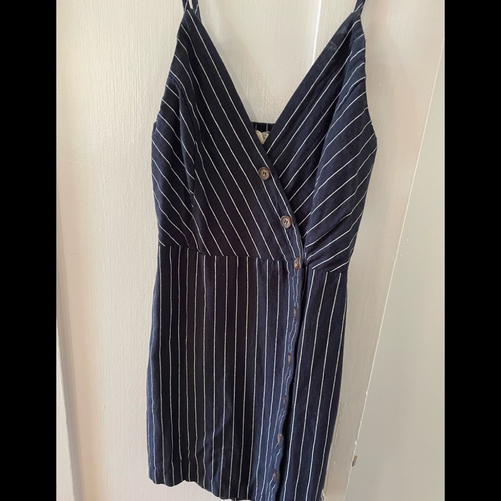LA Hearts blue and white Striped Mini Dress